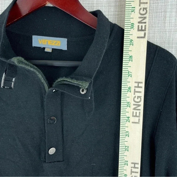 Venezzi Mens Size 2XL Wool blend long sleeve pullover 1/4 zip sweater 1622 - Picture 2 of 8